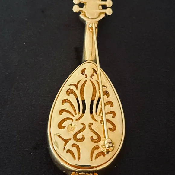 #84 RARE Vintage Limited Edition Swarovski Mandolin Brooch - Picture 2 of 3